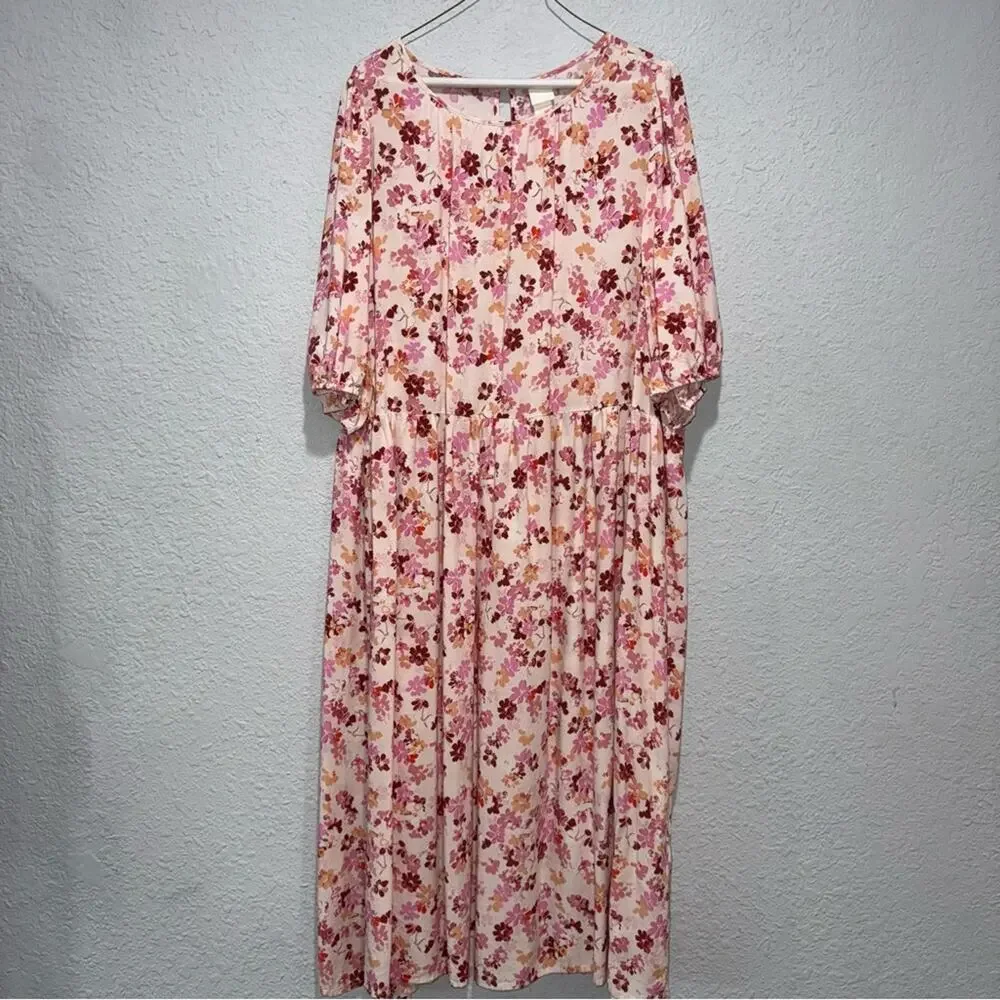 H&M Flowy Floral Midi Dress Pink Cream Boho Blooms Prairie Cottagecore
Size XXL - Picture 3 of 7